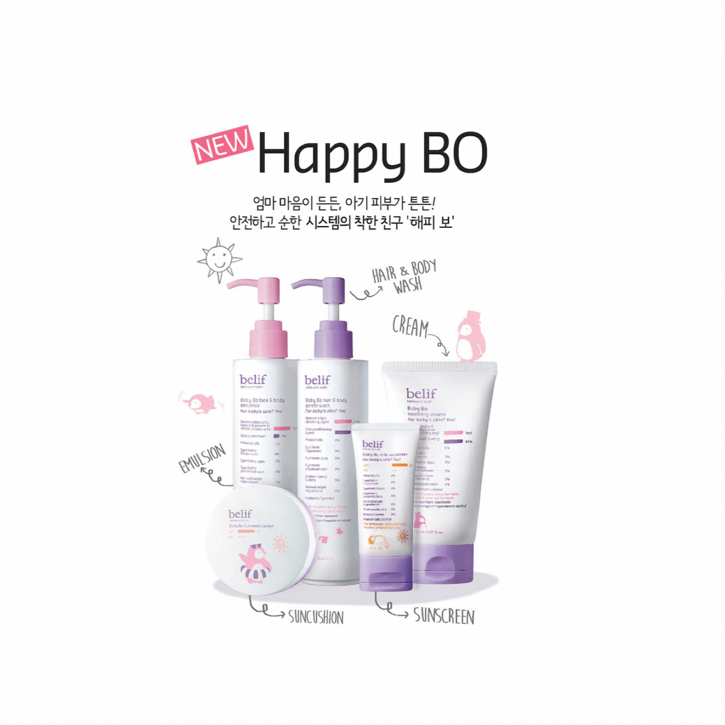 Happy Bo Hair and Body Gentle Wash